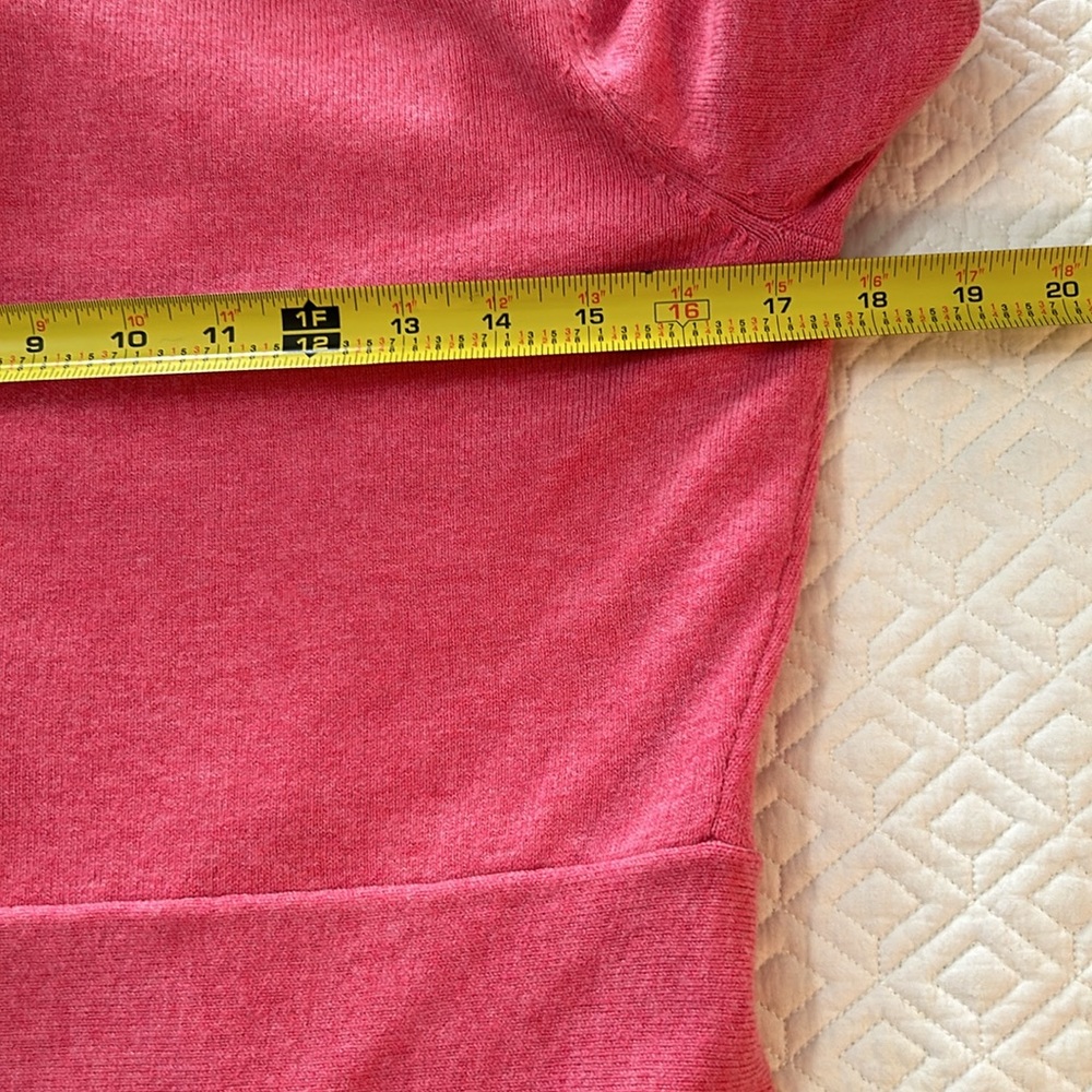 J. Peterman pink open front merino wool blend cardigan S - Picture 6 of 8